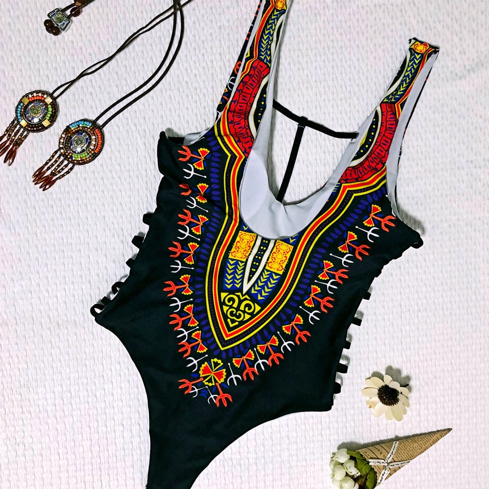 High Quality Women African Print Bikini Set Swimwear Push-Up Padded Bra Swimsuit Beachwear Bathing Suits Biquini Bodysuit