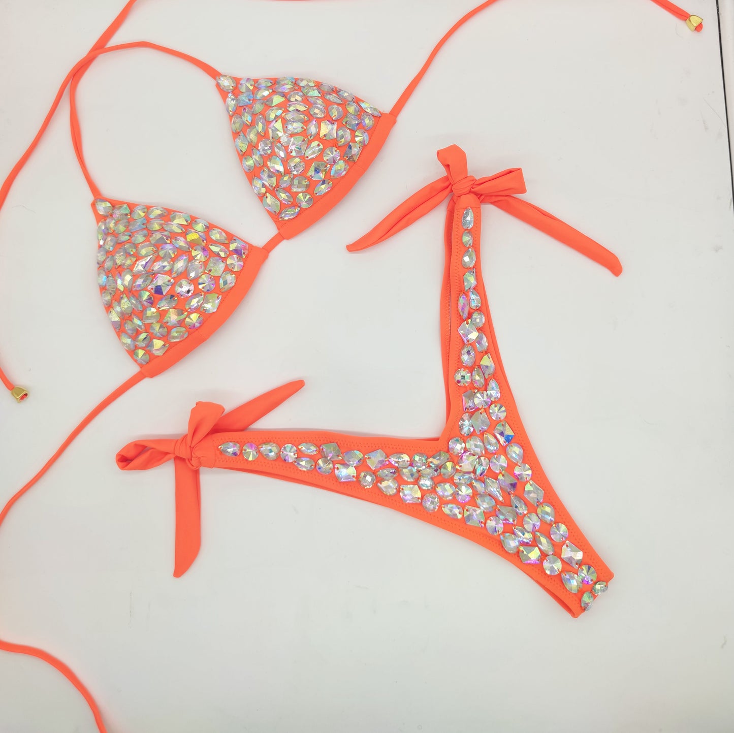 Fashion Diamond Bikini Set Rhinestone Swimwear Crystal Bathing Suit Sexy Women Biquini Bling Stones Sexy Halter Crystal Swimsuit