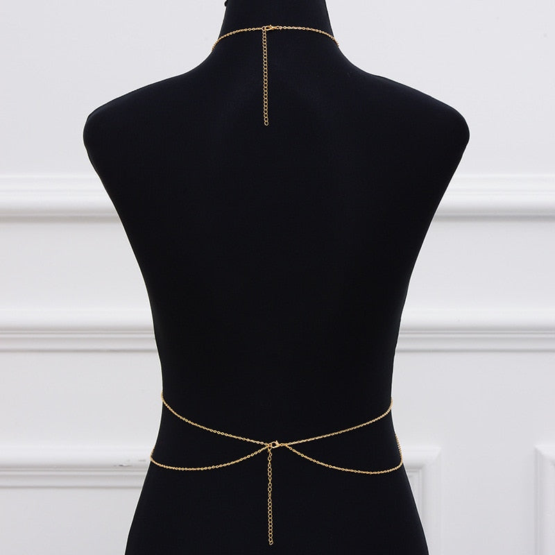 Sexy Chest Chain Body Jewelry Bikini Belly Chains for Women 2022 Trend Fashion Female Metal Beach Festival Jewelry Accessories