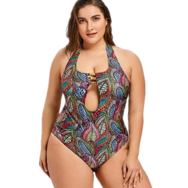Sexy One-piece Large Size Swimwear 2021With Push Up Women Plus Size Swimsuit Closed Body Female Bathing Suit For Pool Beach Wear