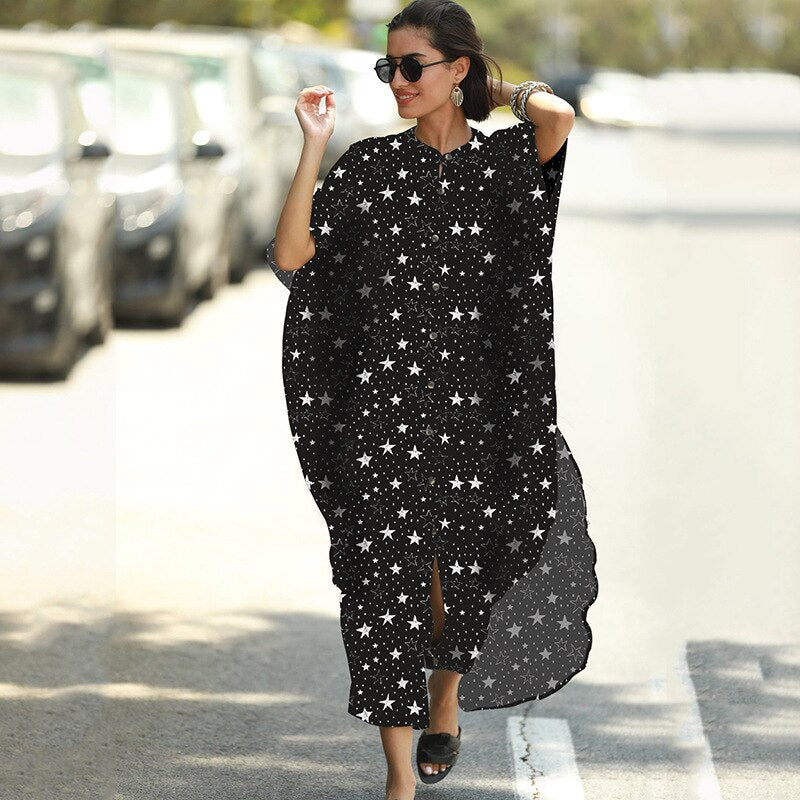 Women Plus Size Caftan Swimsuit Cover Ups for Swimwear Kaftan Beach Maxi Dress Ropa Mujer Vestido Playa