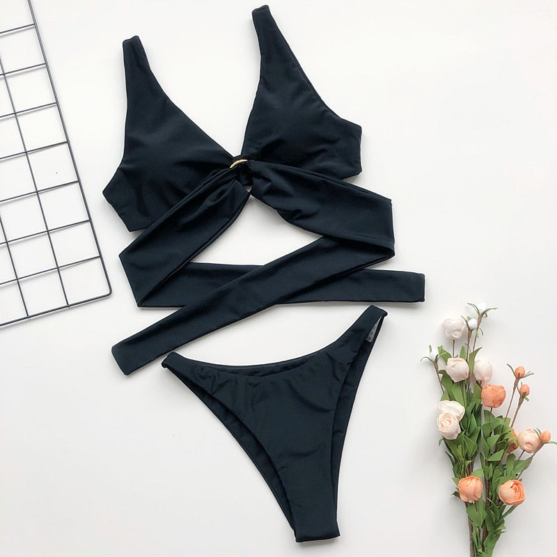Push Up Bikini 2021 Sexy Bikini Set Women Swimwear Bathing Suit Swimsuit Female Swimming Suit Bandage Swimsuit Thong Bikini