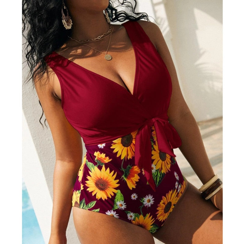 Sexy One-Piece Large Size Swimwear 2022 Push Up Women Plus Size Swimsuit Closed Bodysuit Female Bathing Suit For Pool Beachwear
