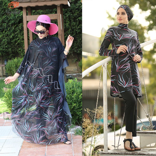 Muslim Modest Swimwear Hijab Swimsuit Women Swimming Suit Cover Ups Burkini Hijabs For Woman Islamic Long Sleeve Swim Bathing