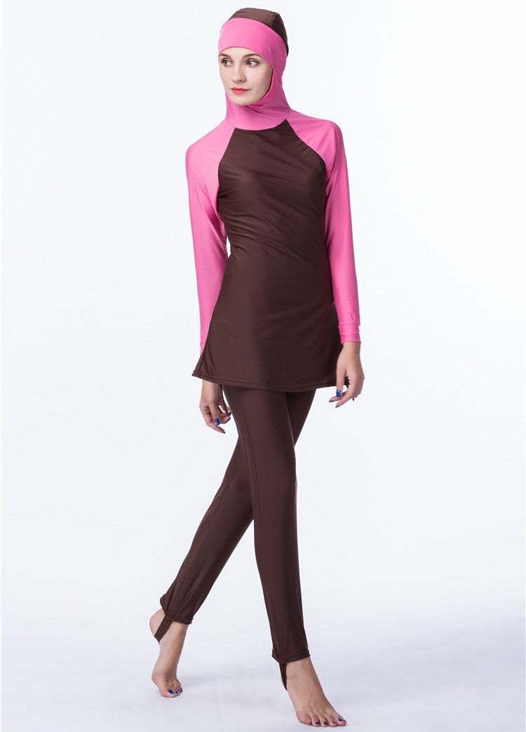 Muslim Swimming Suit for Women Cover Swimwear Abaya Abayas Hijab Long Sleeve Modest Swimsuit Burkini 2 Pcs Muslim Fashion