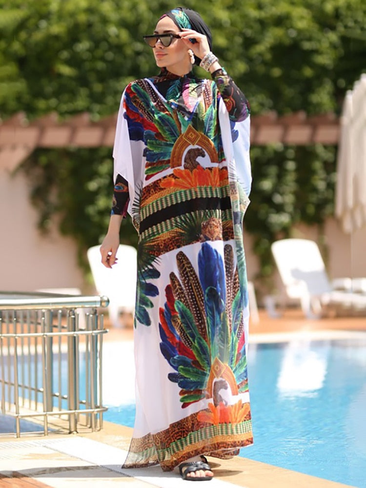 Burkini Muslim Swimwear Modest Hijab Swimming Suit For Women Cover Ups Islamic Designer Fashion Long Sleeve Swimsuit Bathing