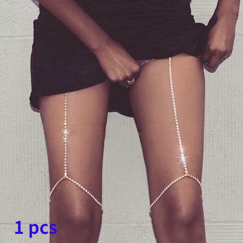 Women Summer Sexy Shiny Crystal Rhinestone Bra Chest Body Chain Bikini Jewelry Leg Chains for Women Summer Beach Dress Sexy