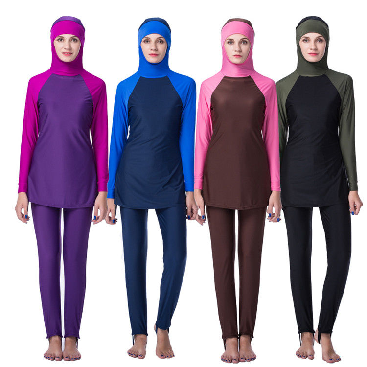 Muslim Swimming Suit for Women Cover Swimwear Abaya Abayas Hijab Long Sleeve Modest Swimsuit Burkini 2 Pcs Muslim Fashion