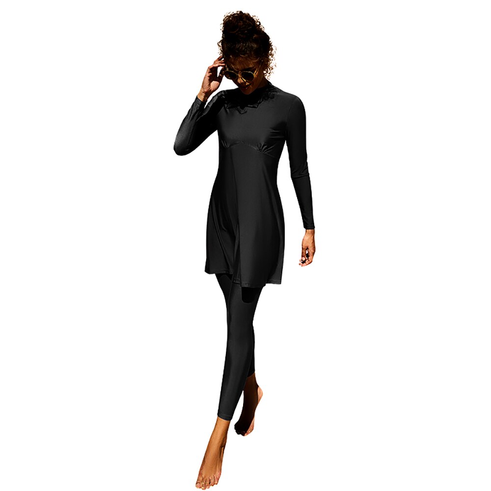 Summer Burkini Muslim Women Swim Suit Two-Piece Plus Size Quick Dry Long Sleeve Conservative Suit Beach Surfing Swimwear