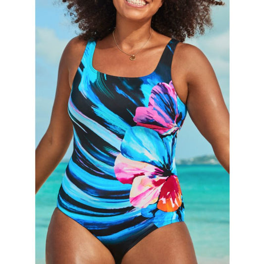 New Sexy One-Piece Plus Size Swimsuit Closed Women Large Size Swimwear Push Up Female Swim Bathing Suit For Pool Beachwear 2022