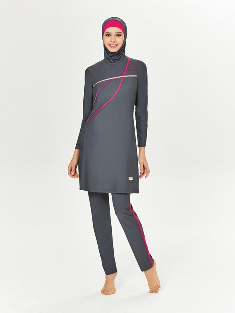 Muslim Modest Swimwear Women Swimsuit Hijab Islamic Burkini Cover Ups Long Sleeve Swimming Suit Hijabs For Woman Bathing Swim