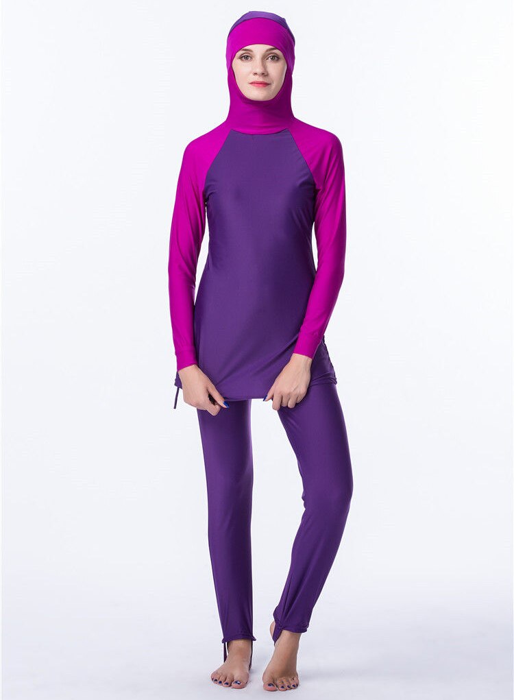 Muslim Swimming Suit for Women Cover Swimwear Abaya Abayas Hijab Long Sleeve Modest Swimsuit Burkini 2 Pcs Muslim Fashion