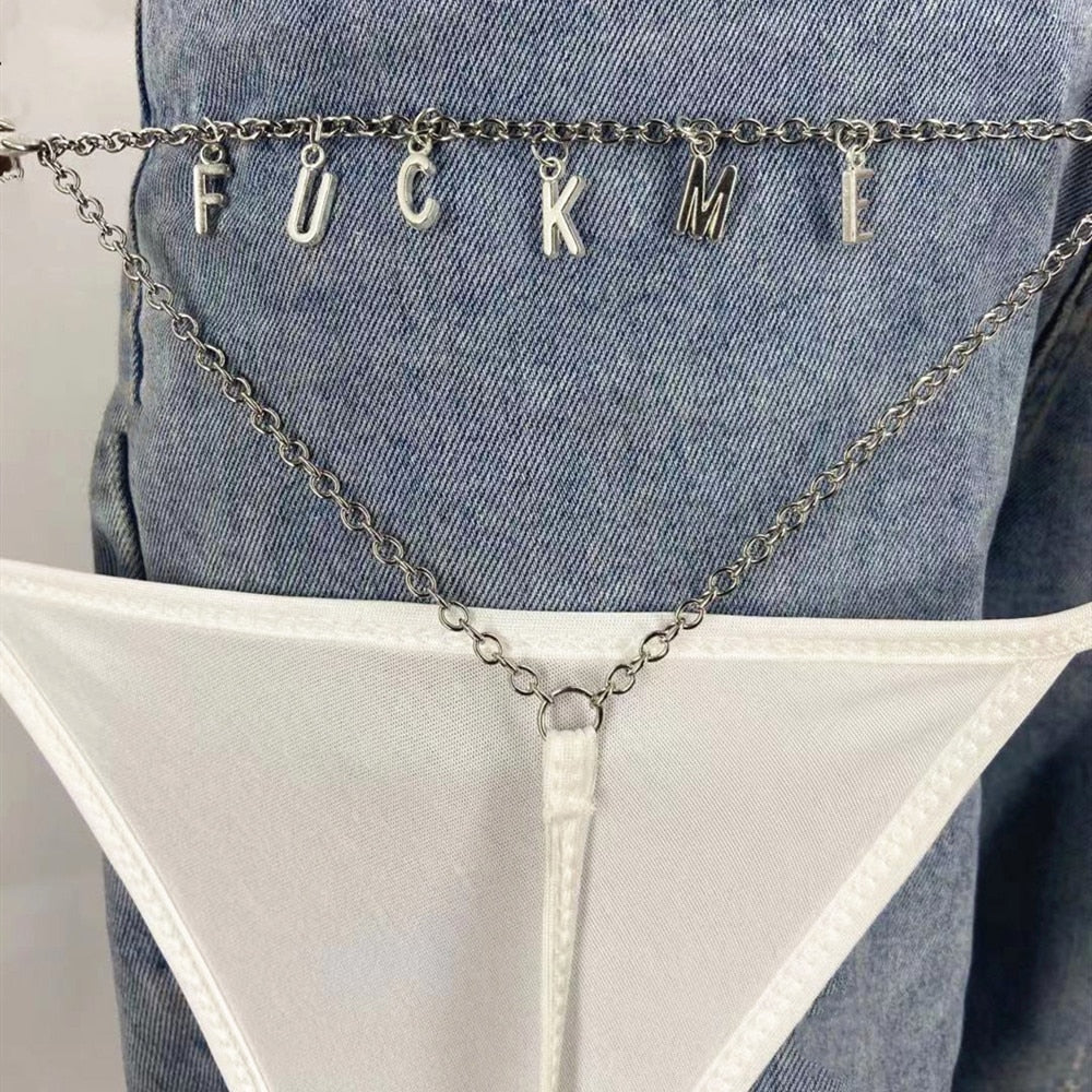 Custom Name Waist Chain for Women Personalized Stainless Steel Metal Letters Chain Body Jewelry Bikini Thong Sexy Party Gift