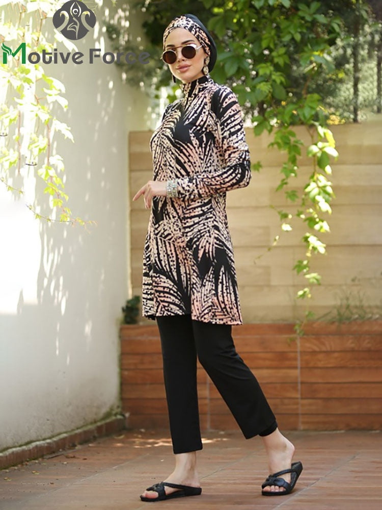 Burkini Muslim Swimwear Modest Hijab Swimming Suit For Women Cover Ups Islamic Designer Fashion Long Sleeve Swimsuit Bathing