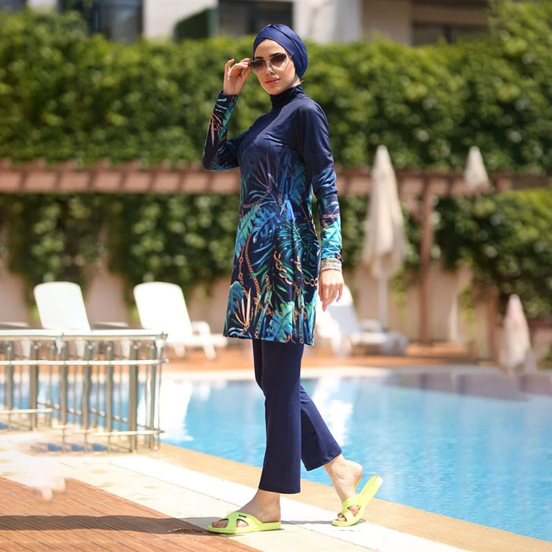 Muslim Modest Swimwear Hijab Swimsuit Women Swimming Suit Cover Ups Hijabs For Woman Burkini Islamic Long Sleeve Swim Bathing