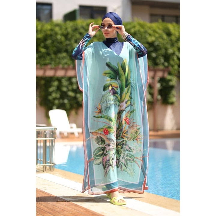 Muslim Modest Swimwear Hijab Swimsuit Women Swimming Suit Cover Ups Hijabs For Woman Burkini Islamic Long Sleeve Swim Bathing