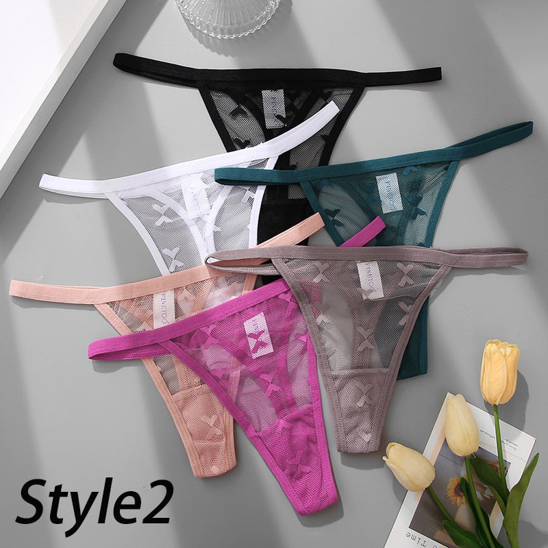 1PC Lace Thongs Panties Women Underwear Sexy Thongs Woman Low Waist Solid Underwear Seamless Femlae Underpants Lingerie M-XL