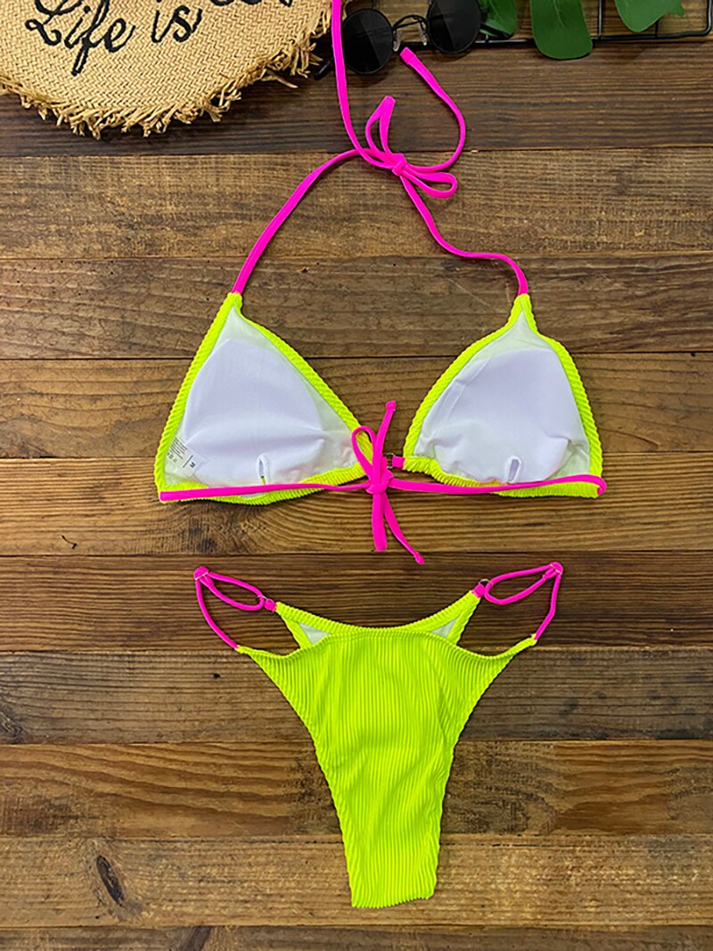Sexy Micro Bikini Set Thong Swimsuit Spaghetti Strap Beachwear Bikinis Women 2023 New Bathing Suit Biquini Swimwear