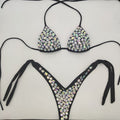 Fashion Diamond Bikini Set Rhinestone Swimwear Crystal Bathing Suit Sexy Women Biquini Bling Stones Sexy Halter Crystal Swimsuit