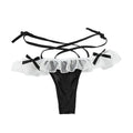 Sexy Maid Cosplay Hot Thong Lace Waist Hollow Bow T Pants Female JK Panties Sexy Lingerie Low Waist  Wave Point Perspective