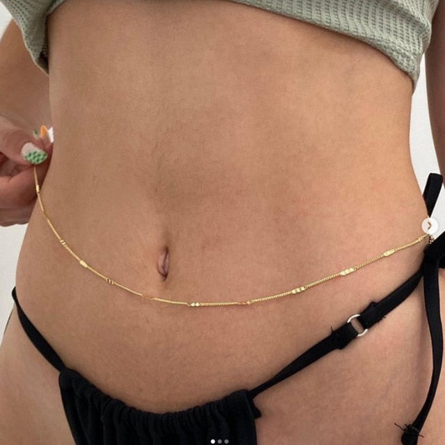 1pcs Belly Waist Chain Body Jewelry Women Sexy Chain Bikini Beach Body Chain Vintage Charm Jewelry