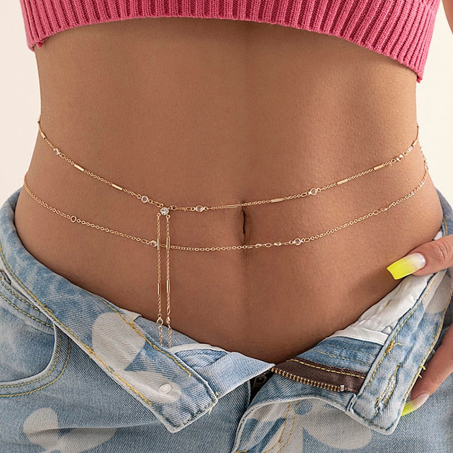 1pcs Belly Waist Chain Body Jewelry Women Sexy Chain Bikini Beach Body Chain Vintage Charm Jewelry