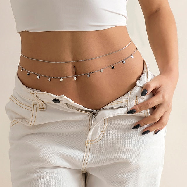 1pcs Belly Waist Chain Body Jewelry Women Sexy Chain Bikini Beach Body Chain Vintage Charm Jewelry