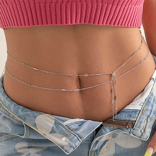 1pcs Belly Waist Chain Body Jewelry Women Sexy Chain Bikini Beach Body Chain Vintage Charm Jewelry