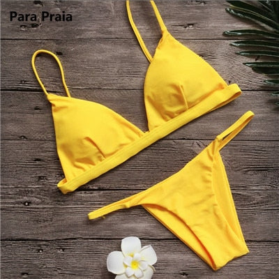 Halter Low Waist Brazilian Push Up Bikini Set