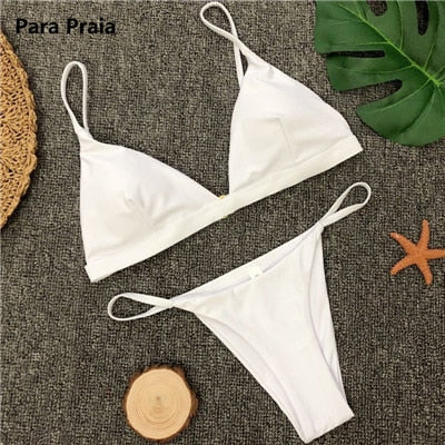 Halter Low Waist Brazilian Push Up Bikini Set