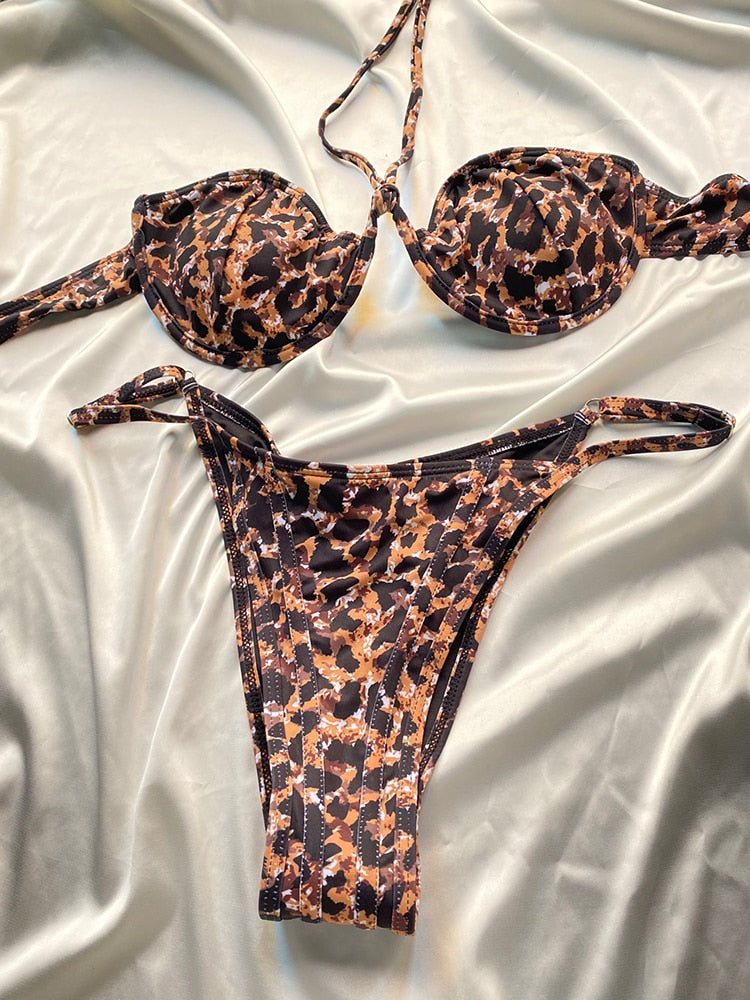 3-Piece Bandage Sarong Micro Bikini Set