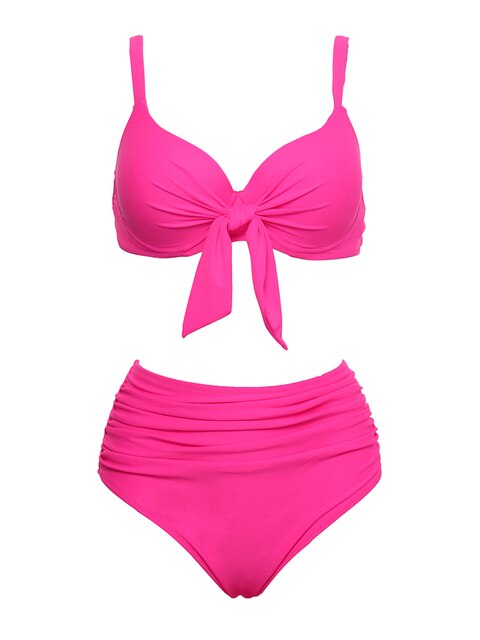 Andzhelika High Waist Women's Bikini Swimsuits Sexy Push Up Swimwear Two Pieces Bathing Suit Plus Size Swimming Female Set