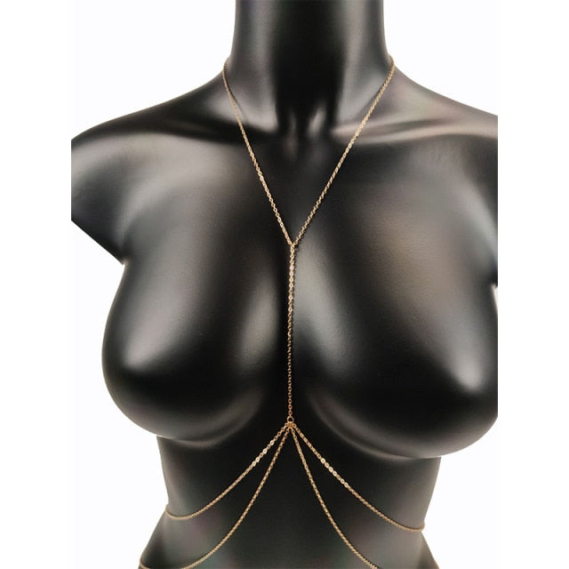 Cross Waist Chest Body Chain Jewelry