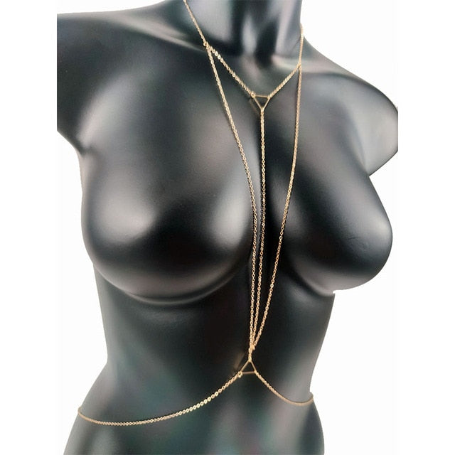 Goth Triangle Body Chain Bikini Jewelry