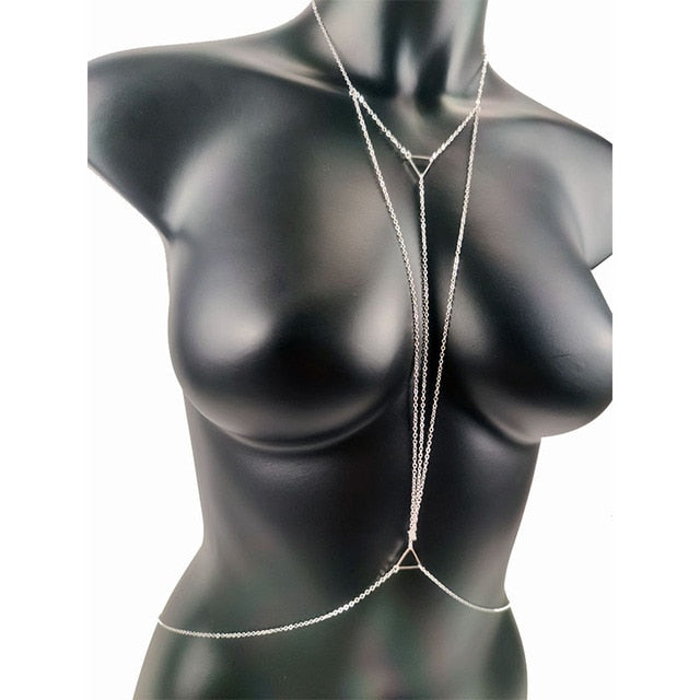 Goth Triangle Body Chain Bikini Jewelry