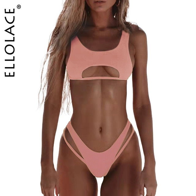 Hollow Out High Cut Micro 2-Piece Bikini Set