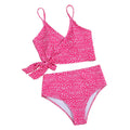 Women's Bikini Set Sexy Cross Bandage Dot Print Bra and Panty Swimsuit Two-piece Suit for Vacation Swimming Beach