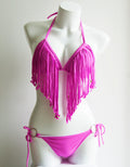 Sexy Tassels Bikini Set Women Swimwear Bandage Push Up Padded Swimming Suit Women Bathing Suit Thong Bikini Brazilian