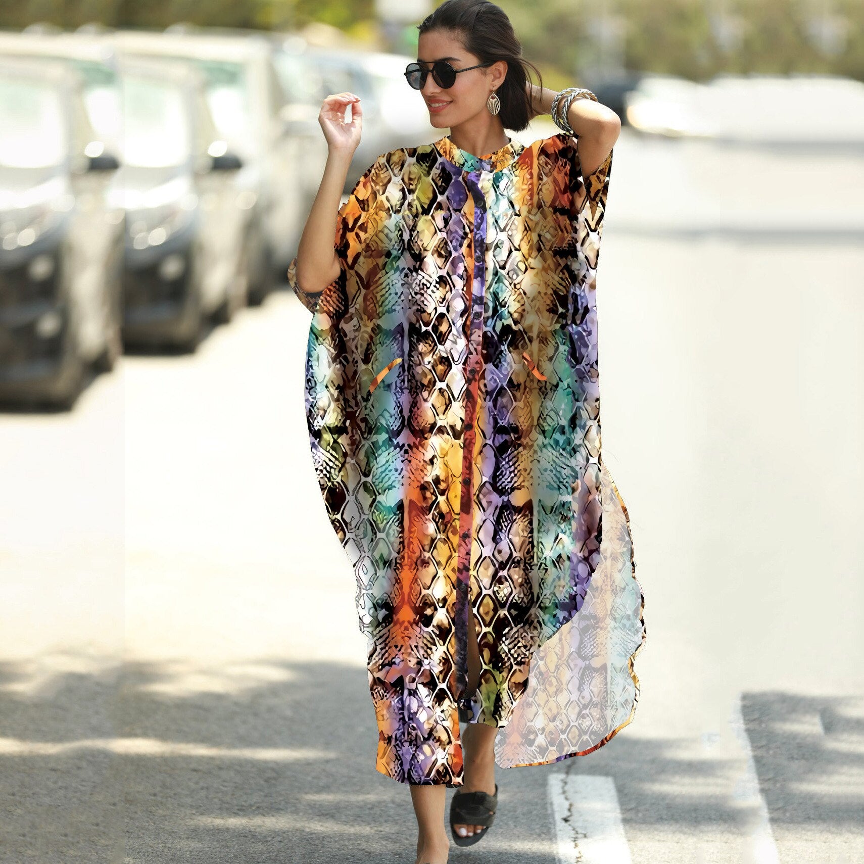 Women Plus Size Caftan Swimsuit Cover Ups for Swimwear Kaftan Beach Maxi Dress Ropa Mujer Vestido Playa