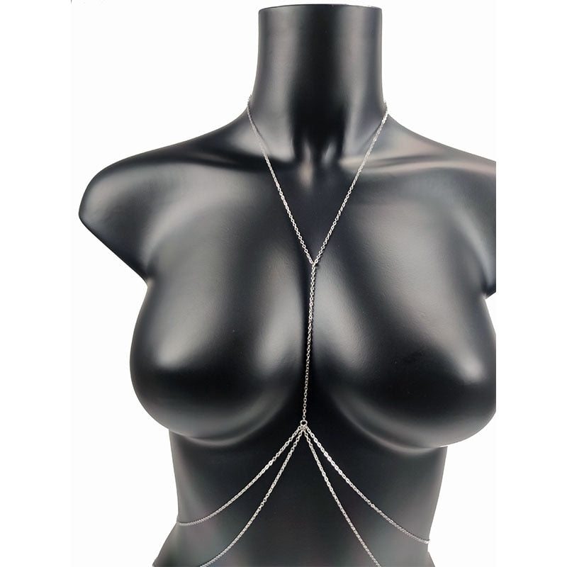 Cross Waist Chest Body Chain Jewelry