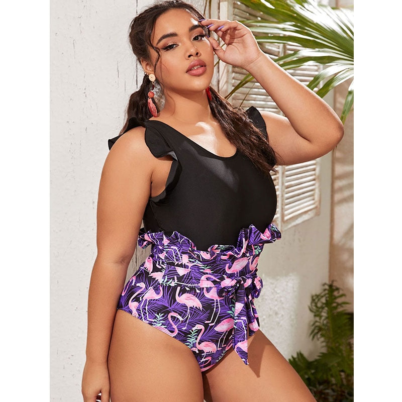 Sexy One-piece Large Size Swimwear 2021With Push Up Women Plus Size Swimsuit Closed Body Female Bathing Suit For Pool Beach Wear