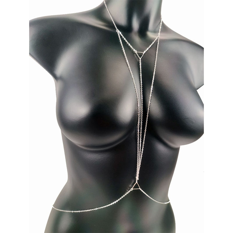Goth Triangle Body Chain Bikini Jewelry