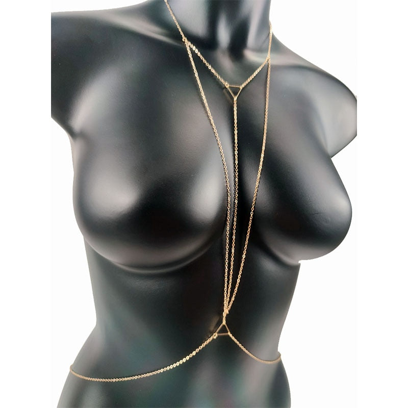 Goth Triangle Body Chain Bikini Jewelry