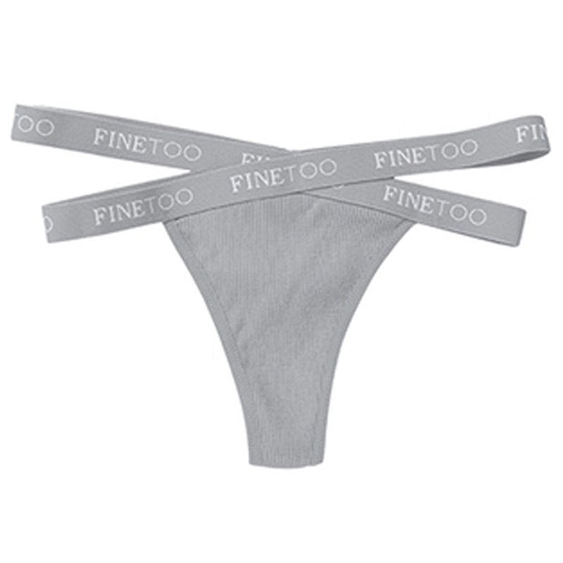 Low Waist Letter Belt Cotton G-String Thong