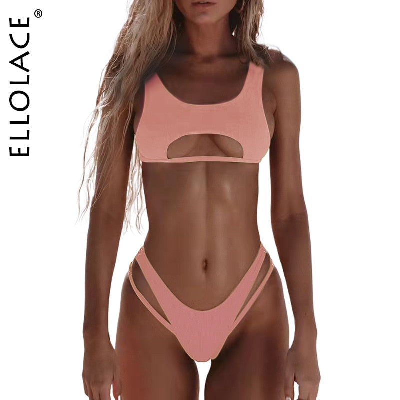 Hollow Out High Cut Micro 2-Piece Bikini Set