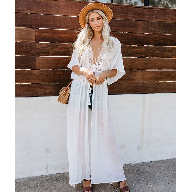 Crochet Knit Beach Cover Up Dress