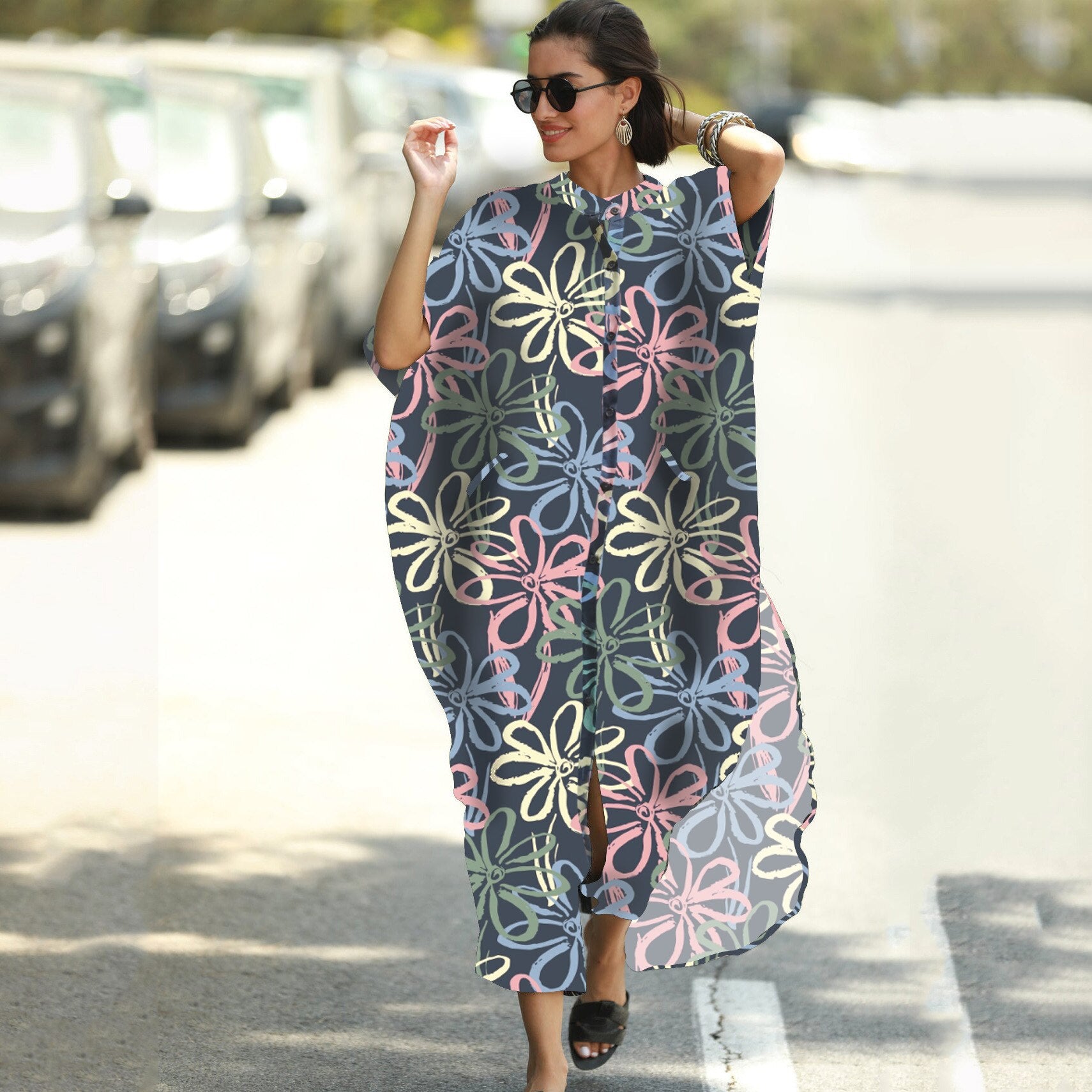 Women Plus Size Caftan Swimsuit Cover Ups for Swimwear Kaftan Beach Maxi Dress Ropa Mujer Vestido Playa