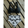 Halter Print High Waist Bodysuit Bikini Set