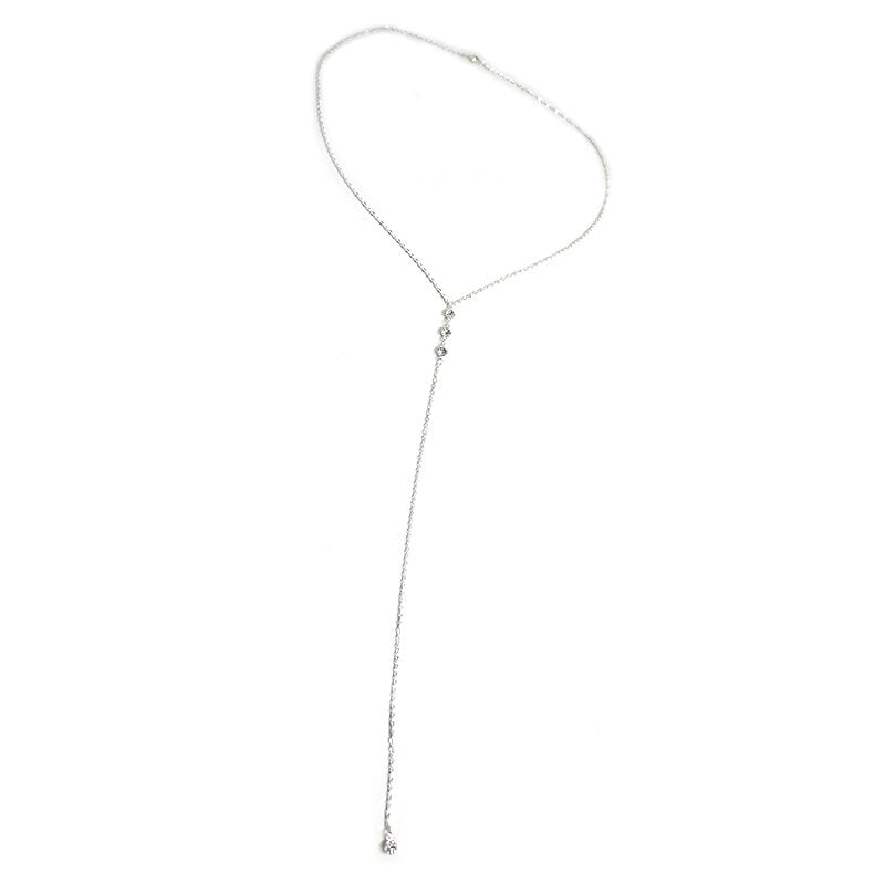 Boho Gold Crystal Beach Body Necklace