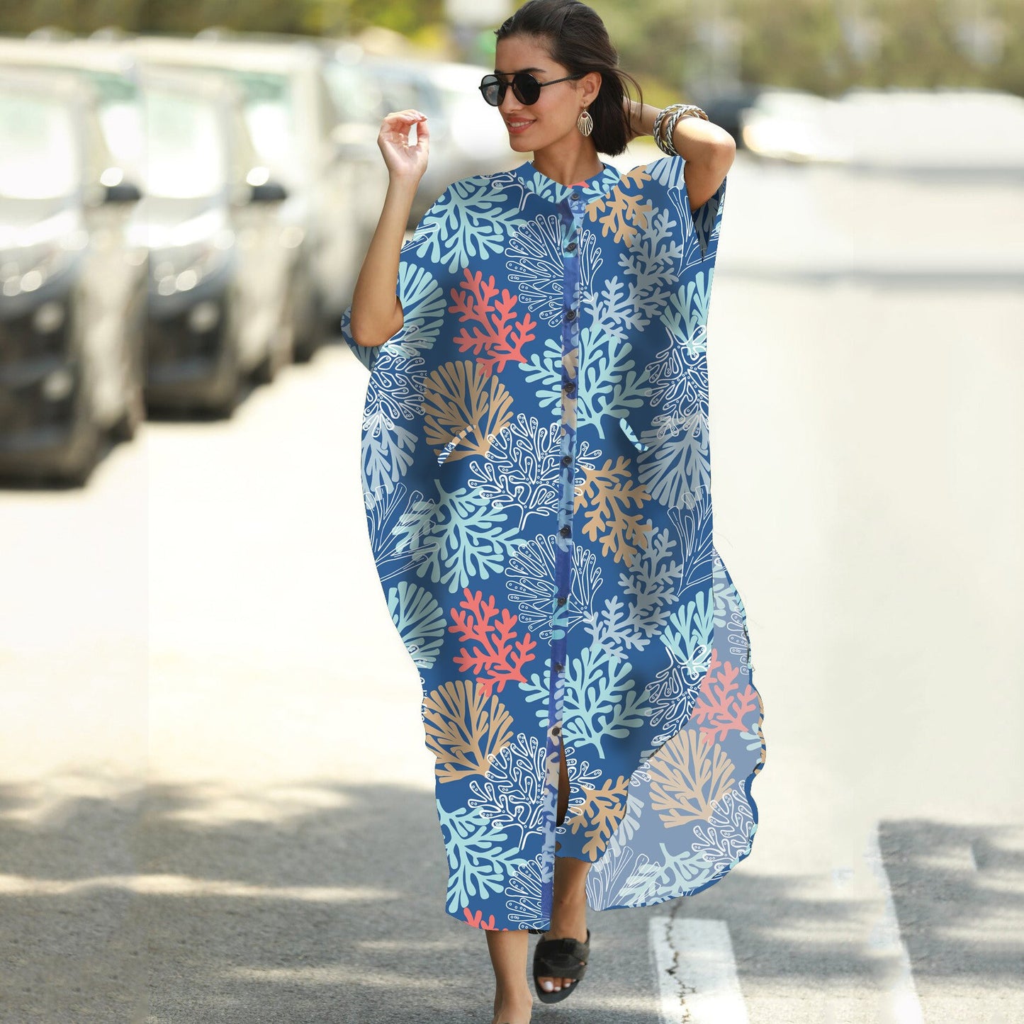 Women Plus Size Caftan Swimsuit Cover Ups for Swimwear Kaftan Beach Maxi Dress Ropa Mujer Vestido Playa